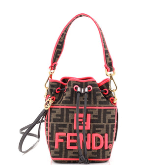 Fendi Roma Amor Mon Tresor Bucket Bag Embroidered Zucca Canvas Mini