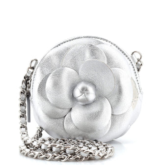 Chanel Camellia Round Clutch with Chain Lambskin