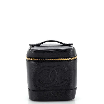 Chanel Vintage Timeless Cosmetic Case Caviar Tall