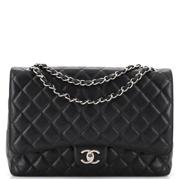 Chanel Classic Double Flap Bag Quilted Caviar Maxi