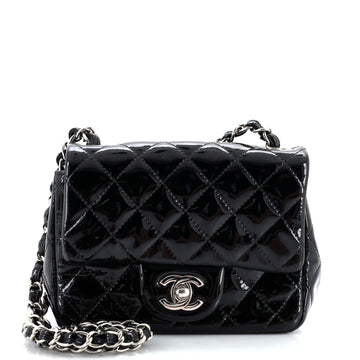 Chanel Square Classic Single Flap Bag Quilted Patent Mini