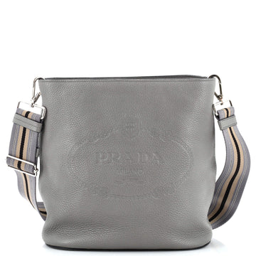 Prada Logo Bucket Messenger Bag Vitello Phenix Medium