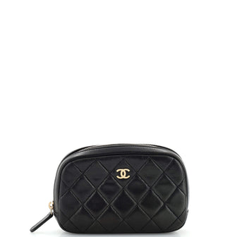 Chanel Curvy Cosmetic Pouch Quilted Lambskin Small