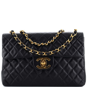 Chanel Vintage Classic Single Flap Bag Quilted Lambskin Maxi