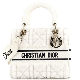 Christian Dior Lady D-Lite Bag Cannage Quilt Shearling Medium