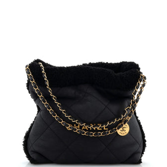 Chanel 22 Chain Hobo Quilted Lambskin with Shearling Small