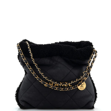 Chanel 22 Chain Hobo Quilted Lambskin with Shearling Small