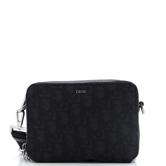 Christian Dior Double Zip Crossbody Pouch Oblique Nylon