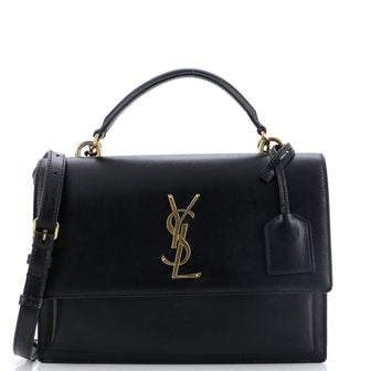 Saint Laurent Sunset Top Handle Shoulder Bag Leather Medium