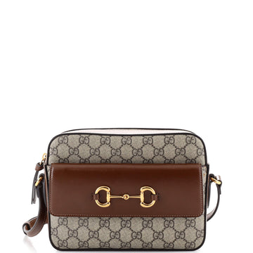 Gucci Horsebit 1955 Flap Pocket Camera Bag GG Coated Canvas Small