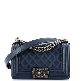Chanel Boy Flap Bag Quilted Caviar Small