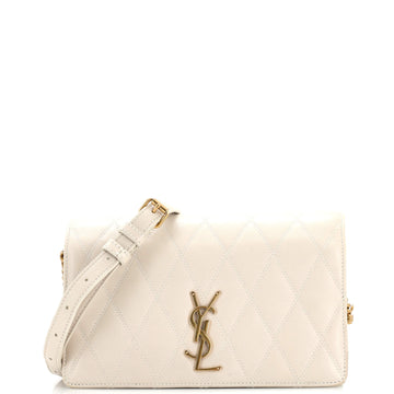 Saint Laurent Angie Chain Shoulder Bag Quilted Leather Small