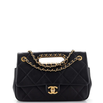 Chanel A Real Catch Flap Bag Quilted Lambskin Medium