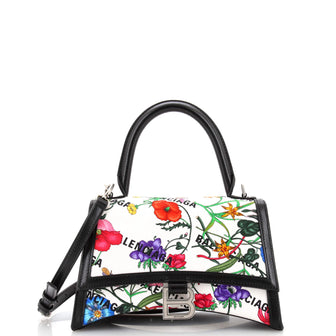 Gucci x Balenciaga The Hacker Project Hourglass Top Handle Bag Flora Canvas Small