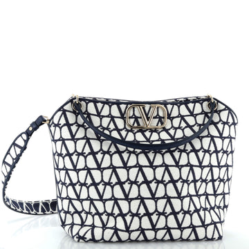 Valentino Garavani VLogo Loco Hobo Bag Toile Iconograph Fabric