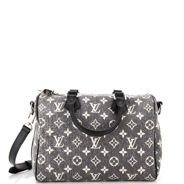 Louis Vuitton Speedy Bandouliere Bag Monogram Jacquard Denim 25