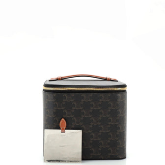 Celine Square Top Handle Toiletry Case Triomphe Coated Canvas