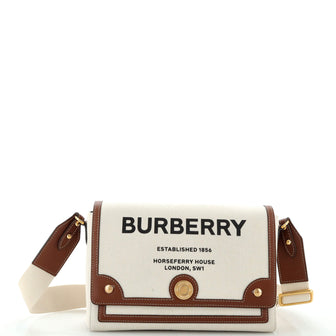 Burberry Note Crossbody Bag Canvas with Leather Medium