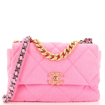 Chanel 19 Flap Bag Quilted Denim Large