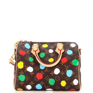 Louis Vuitton Speedy Bandouliere Bag Yayoi Kusama Painted Dots Monogram Canvas 25
