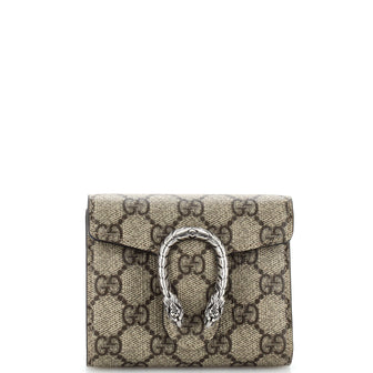 Gucci Dionysus Card Case Wallet GG Coated Canvas Compact