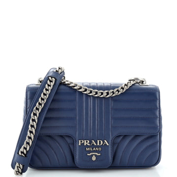 Prada Chain Flap Shoulder Bag Diagramme Quilted Leather Medium