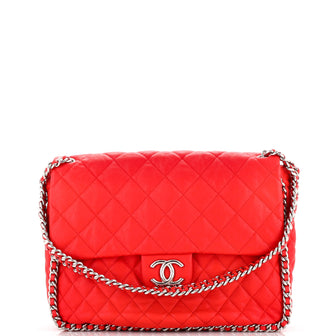 Chanel Chain Around Flap Bag Quilted Leather Maxi