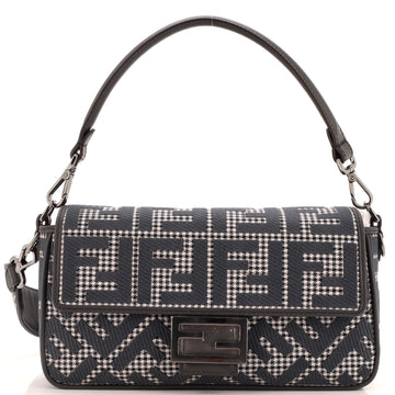 Fendi Baguette NM Bag Zucca Houndstooth Wool Medium