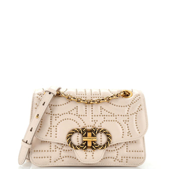 Salvatore Ferragamo Gancini Turnlock Flap Bag Gancini Studded Leather Small