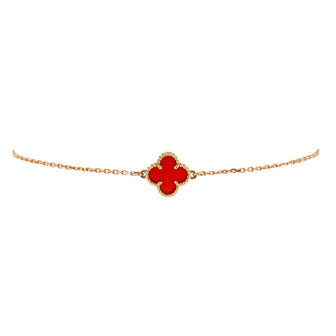 Van Cleef & Arpels Sweet Alhambra Bracelet 18K Rose Gold and Carnelian