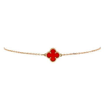 Van Cleef & Arpels Sweet Alhambra Bracelet 18K Rose Gold and Carnelian