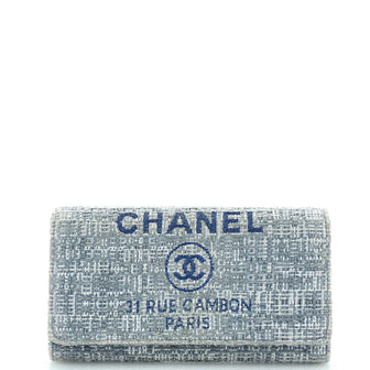 Chanel Deauville Flap Wallet Raffia Long