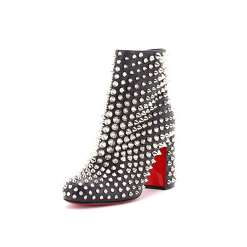 Christian Louboutin Women's Block Heel Ankle Boots Studded Leather