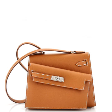 Hermes Kelly Sellier en Desordre Bag Brown Epsom with Palladium Hardware 20