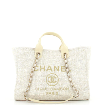 Chanel Deauville Tote Raffia with Glitter Detail Medium
