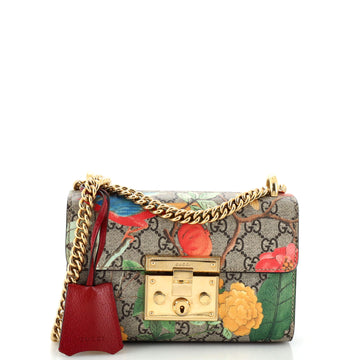 Gucci Padlock Shoulder Bag Tian Print GG Coated Canvas Small