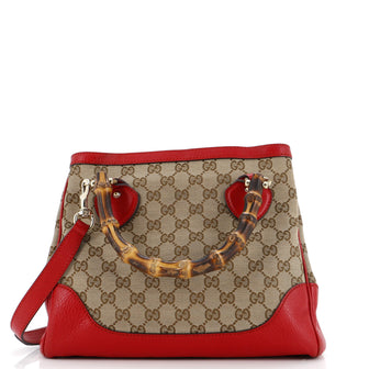 Gucci Diana Bamboo Top Handle Tote GG Canvas Small