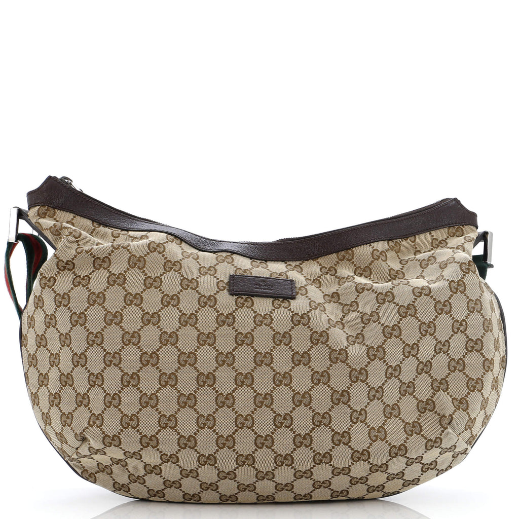 バッグ GUCCI GG CANVAS LEATHER SHOULDER BAG Gucci Saddle Zip Messenger Bag GG Canvas Large Brown 2732062