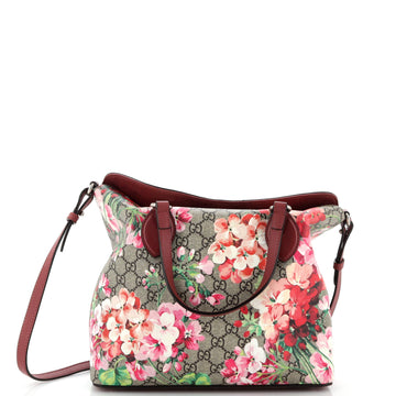 Gucci Signature Fold Over Tote Blooms Print GG Coated Canvas Medium