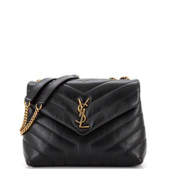Saint Laurent Loulou Shoulder Bag Matelasse Chevron Leather Small