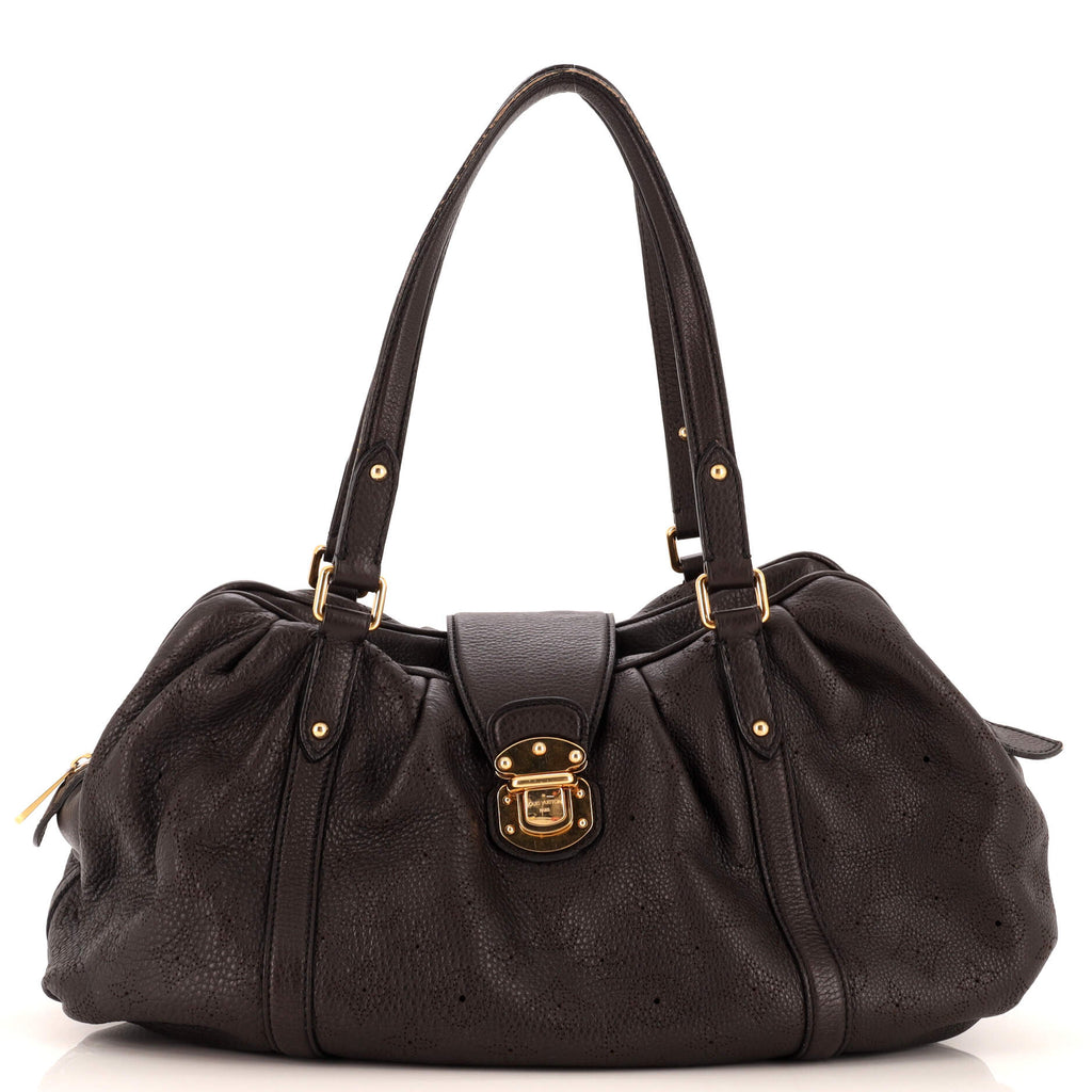 Louis Vuitton Lunar Handbag Mahina Leather GM Brown 2732461
