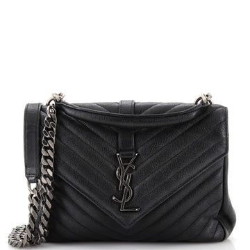 Saint Laurent Classic Monogram College Bag Matelasse Chevron Leather Medium