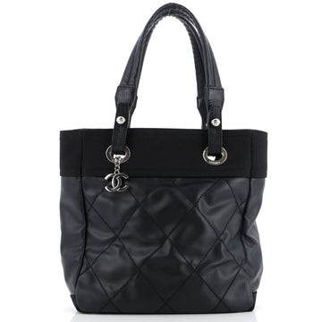 Chanel Biarritz Tote Quilted Coated Canvas Small