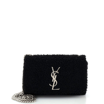 Saint Laurent Classic Monogram Crossbody Bag Shearling Small