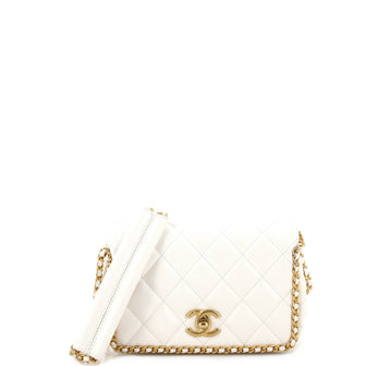 Chanel Chain Around Multi Chain Full Flap Bag Quilted Caviar Mini