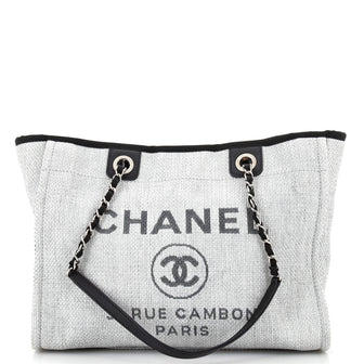 Chanel Deauville Tote Raffia Small