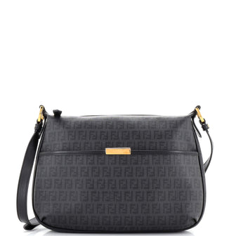 Fendi Front Pocket Messenger Bag Zucchino Coated Canvas Medium