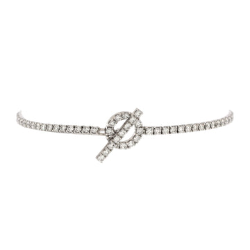 Hermes Finesse Bracelet 18K White Gold and Pave Diamonds