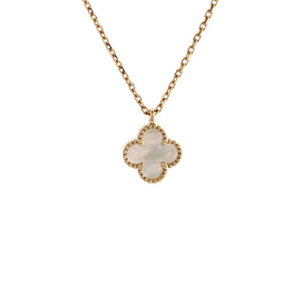 Van Cleef & Arpels Sweet Alhambra Pendant Necklace 18K Yellow Gold and Mother of Pearl