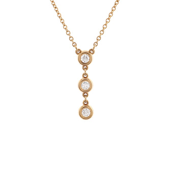 Tiffany & Co. Elsa Peretti Diamonds By The Yard Drop Pendant Necklace 18K Rose Gold and Diamonds